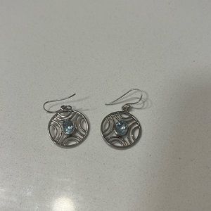 Silver and aquamarine earrings